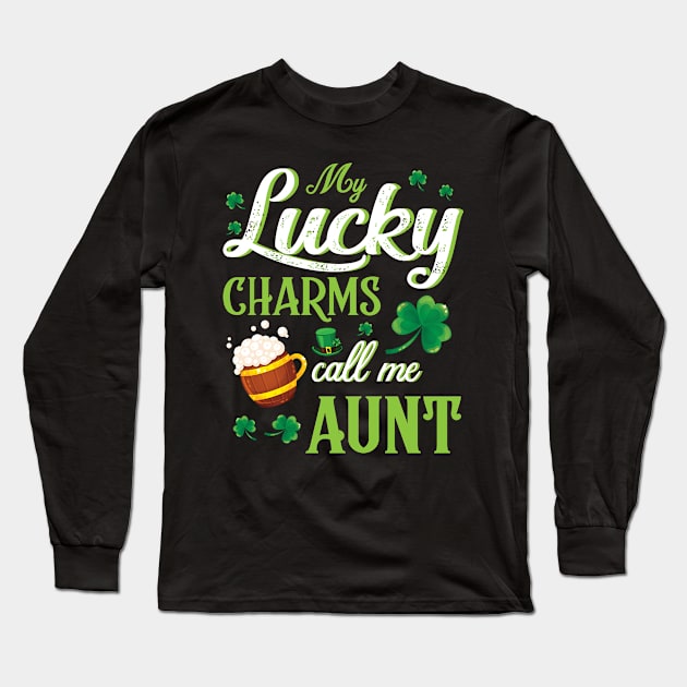 Saint Patrick Beer Shamrocks My Lucky Charms Call Me Aunt Long Sleeve T-Shirt by bakhanh123